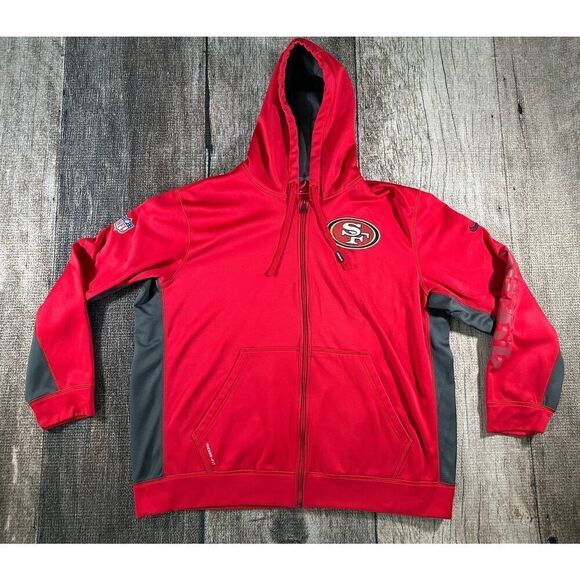 Nike Mens Dry Fit 49ers Hoodie XXL On Field Apparel Therma Fit NFL Red - Picture 1 of 12